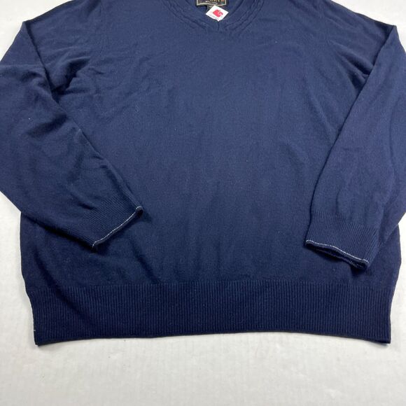 Jos A Bank Reserve Mens Cashmere Wool Blend Sweater NWT Navy Blue Size Large - Picture 2 of 10